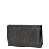 サンローラン クロコ型押し 長財布 ブラック レザー レディース SAINT LAURENT 【中古】